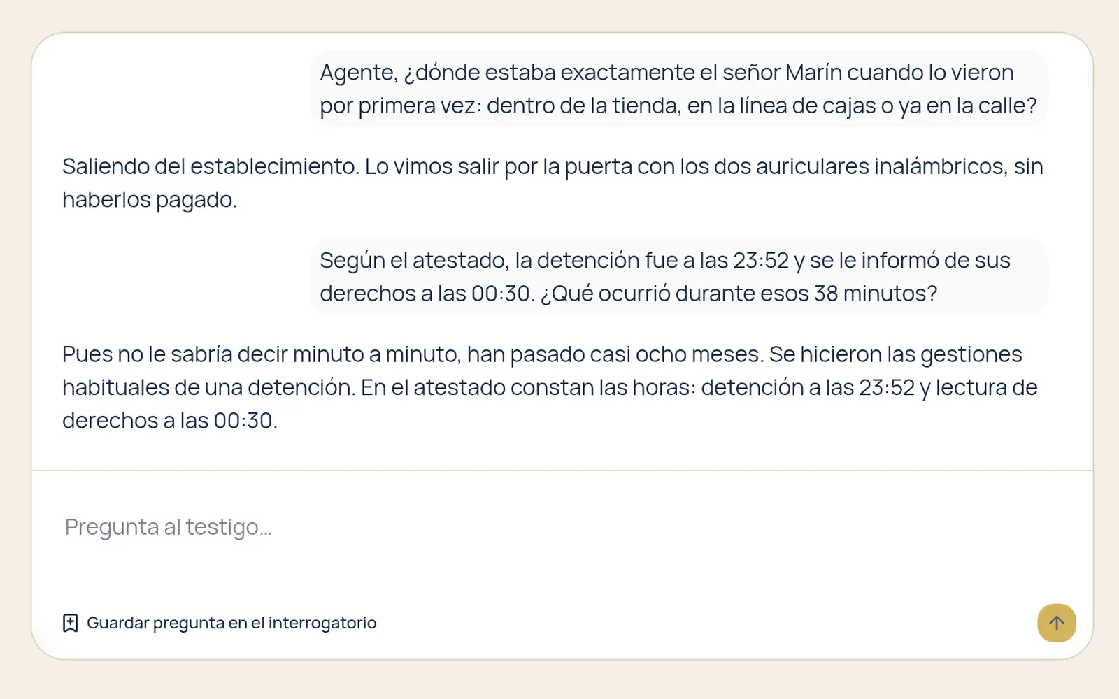 Simulador de vista: la IA responde como el agente que firmó el atestado.